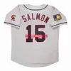 خياطة مخصصة تيم سالمون 1994 Gray Road Jersey w/ 125th التصحيح إضافة اسم رقم اسم البيسبول جيرسي