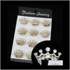 Pins Mode Sier Tone Clear Crystal Crown Broschen Mann Frauen Strass Diamante Pins Hochzeit Schmuck Broschen cor stürzen 1592651