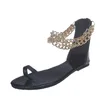 Moda damska i wygodny płaski metalowy wzór węża swobodny sandały Summer Kobiety Chaussure femme sapatos femininos
