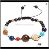 Beaded, Strands Bracelets Jewelrystylish Wild Galaxy Solar System Eight Planets Theme Natural Stone Beaded Fashion Bracelet High Quality Drop