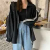 Autumn coat female Harajuku vintage BF Preppy Style Korean fashion loose long-sleeved stand collar simple casual women jacket 210608