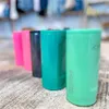 Cups Slim Double walled Stainless Steel Insulated Can Mug Cooler for 12 Oz Slims Cans Cup Thermos (Glitter Mermaid) Christmas gift CG001