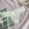 Mutandine sexy verdi per le donne Biancheria intima di pizzo T Back Perizoma Estate Slip erotici senza soluzione di continuità Vita bassa Bow Lingerie Gstring Women0394973943