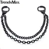 Black Tone Pants Chain for Men Women 2 Lines Curb Chain Punk Jean Adjustable Hip-hop Metal Clothing Accessories Jewelry Pc03 H0915