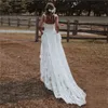 Bohemian Country Wedding Vestidos 2021 Sweetheart Lace Applique Fairy Summer Beach Seaside Noiva Jardim Recepção Vestido Vestidos