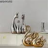 Modern Ceramic Animal Decorative Statue Deer Porcelain Figurine Home Desktop Decor Christmas Birthday Wedding Gift