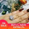 2021 Ontwerp Luxe 3 Pcs 3 In 1 925 Sterling Zilveren Kussen Engagement Wedding Ring Set Voor Vrouwen Bruids sieraden R4308