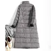 SEDUTMO Winter Long Womens Down Jackets Ultra Light Coat Thin Double Sided Plaid Spring Slim Puffer Jacket ED931 211013