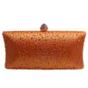 Orange Kristall-Clutch, Abend-Clutch für Damen, Party, Kristall-Abendtaschen und Box-Clutch, Schwarz/Grün/Lila/Grau/Gold 210901