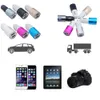 Alüminyum Alaşım Çift USB Araç Şarj 1A 2.1A 5 V 2 USB Portu Metal Araç Chargers için iPhone X için Samsung iPhone DHL