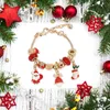 Charm Bracelets Christmas Stocking Charms Bracelet Santa Claus Alloy Pendant Decorations For Home Happy Year 2022 Chris
