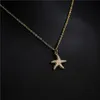 Colares pendentes 2021 Jóias de cobre de cor dourada Design exclusivo Design exclusivo Starfish Cz para mulheres Presente de casamento de menina