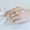 [ys] New Arrival 18k Gold 10-11mm Golden South Sea Pearl Ring for Women