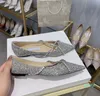 Designer Diamond-Studded Chain Dress Shoes Flat Shoe Ladies Party Wedding Triple Pointed Toe Flats Sexy Shoess 7884