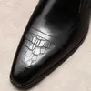 Sapatos sociais masculinos, moda, casamento, couro genuíno, bico fino, sapatos formais de negócios, preto, café, Oxford, homens, Lofers