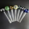 Wholesale Heady Glass Pipes Table Tennis Smoking Pipe Spoon Dab Oil Burner 7 Colors Hand Pipe SW70