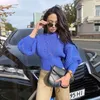 Mode Khaki Pullover Pullover Frauen Kleidung Casual Jumper Herbst Winter Gestrickte Tops Streetstyle 210427