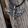 Vintage Halloween Dead Head Skull Pendant Moth Necklace Women With Metail Chain Christmas Jewelry Gift Chokers204M