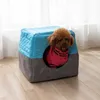 Foldable Cat Bed Soft Cooling Summer Dog s Warm Removable Pet for Small Cave House Sleeping Bag Mat Pad Tent 211111