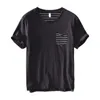 男性のための半袖Tシャツの夏の純粋な綿のoネックの固体カジュアルな薄い基本的なティープラスサイズの男性の上の服レトロTシャツ210601