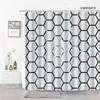 Modern Geometric Pattern Printing Shower Curtain Water Cube Bathroom Screen Background Decoration Waterproof Polyester Fabric 210915