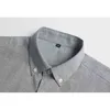 Camisa de oxford de algodón blanco para hombres Marca delgada Fit de manga larga Camisas de vestir para hombre Botón informal