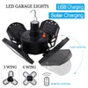 USB + Solar Power 6000lm 200W Garage Ceiling Light Adjustable LED- Work Bulbs with 3/4 Panel Shop Lights - 72 LED