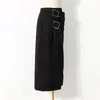 Saia de lantejoulas de retalhos assimétricos para mulheres cintura alta hem irregular saias negra feminino queda Fashion 210521