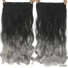 Extensions de cheveux synthétiques à clipser de 24 pouces Trame 120g en 8 couleurs Simulation Faisceaux de cheveux humains FL014