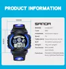 Sanda Kids Watches Outdoor Sports Lysande Stopwatch Date Week Alarm Children Watch Waterproof Girls Clock244p