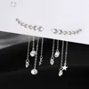 MORIVOVOG 925 Sterling Silver Zircon Estrela Chain Tassel Mulheres Longa Korea Light Brincos de Luxo Moda Jóias 2021