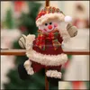 Dekorationer Festlig trädgård Ornament Hängsmycke Julklapp Santa Claus Snowman Tree Toy Doll Häng dekoration för hemfesttillbehör dbc