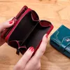 財布純正レザー女性財布レトロオイルワックス牛革の短いジッパーかわいい小さなコイン財布