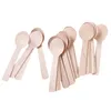 Spoons 100Pcs Disposable Wooden Spoon Mini Ice Cream Wood Western Dessert Scoop Wedding Party Tableware Kitchen