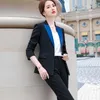 Gray Suit Spring Fashion Temperament High End Business Formal Long Sleeve Blazer And Pants Office Ladies Work Wear 210604