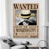 그림 멋진 애니메이션 포스터 원피스 원숭이 D. Luffy Bounty Wanted 4 캔버스 벽 예술 HD 인쇄 사진 홈 장식