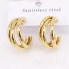 2021 Vacuum plating Classic earrings 9.2g 22mm diameter Ear studs fashion Women's stainless steel jewelry LH984