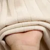 Tricoté Midi plissé jupe femmes pour automne hiver coréen dames taille haute blanc noir femme 210421