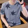 Men's short-sleeved T-shirt loose summer clothes full of print hip-hop personality trend 210420