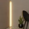 Lampy podłogowe nordycka lampa led nowoczesne proste białe narożne światło prętów do salonu sypialnia wnętrza atmosfera stojąca w pomieszczeniu 5537903