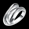 Lage hele 925 Sterling verzilverde waterdruppeltjes vorm open ring mode cadeau sieraden voor dames8579786