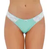 7 teile/los zufällige farbe sexy thongs low-rise baumwolle frauen G-string T zurück sexy spitze frauen höschen nette bogen damen briefs 210730