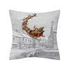 Linnejul Snögubbe Pillow Case European och American Christmas Day Decoration Pillow Cover Sofa Kuddsocka T2i53062