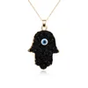 High Quality Resin Fatima Hand Evil Eye Pendant Necklace for Wholesale