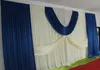 Party Decoration 3 6m Wedding Backdrop Curtain With Swag Backdrop wedding Navy Blue Ice Silk Stage Curtains DHL271B