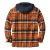 Men039s Hoodies Sweatshirts quiltade tjocka rutiga långserade löst jacka hoodie -fodrade flanell huvtröja skjorta R4T16229989