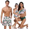 Summer Family Look Dad Son Maillots de bain Beach Bath Maillots de bain Bikini Mommy Me Vêtements Maman et fille Robes assorties Tenues 210417