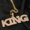 Goud Zilver Kleur Bling CZ Stone Letters DIY Aangepaste Naam Letter Hanger Ketting voor Mannen Vrouwen met 3mm 24 inch touwketting