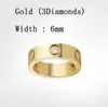 Liebesringe Damen-Designer-Ring Paarschmuck Band Titanstahl mit Diamanten Lässige Mode Straße Klassisch Gold Silber Rose Optionale Größe 4/5/6 mm rote Box Geschenk