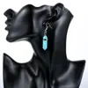 Altıgen Prizma Gül Kristal Kuvars Kaplan Göz Opal Taş Charms Turquoises Küpe Ametistler Asılı Küpe Moda Kadınlar Takı